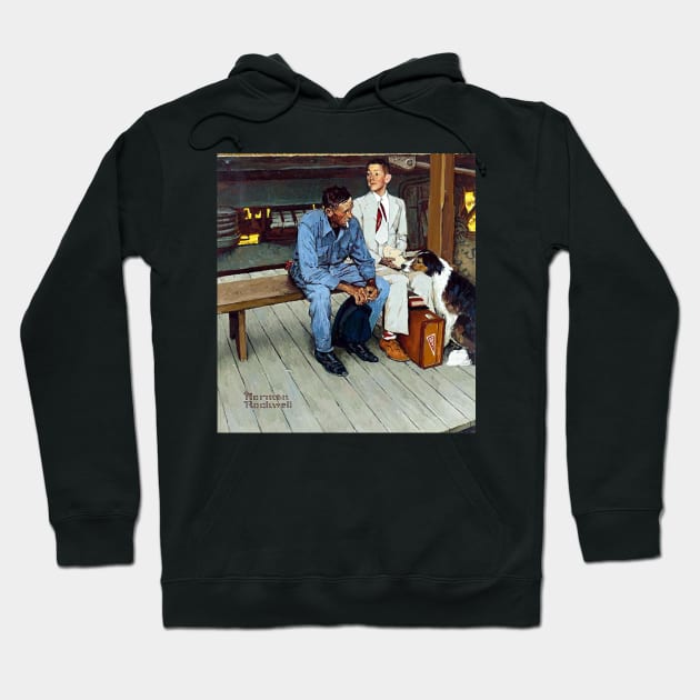 Breaking Home Ties 1954 - Norman Rockwell Hoodie by Oldetimemercan